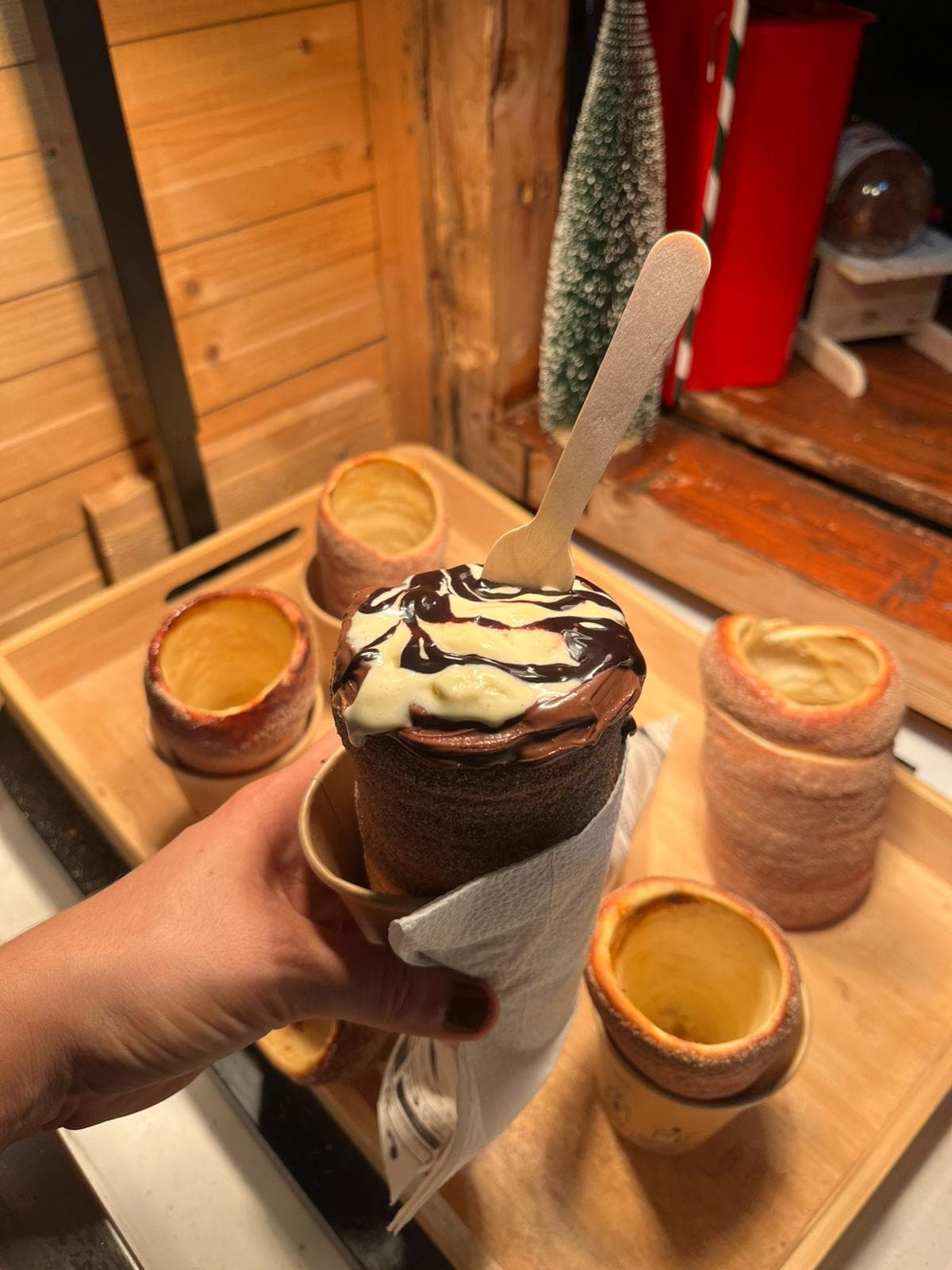Chimney Cake de Nutella com gelado